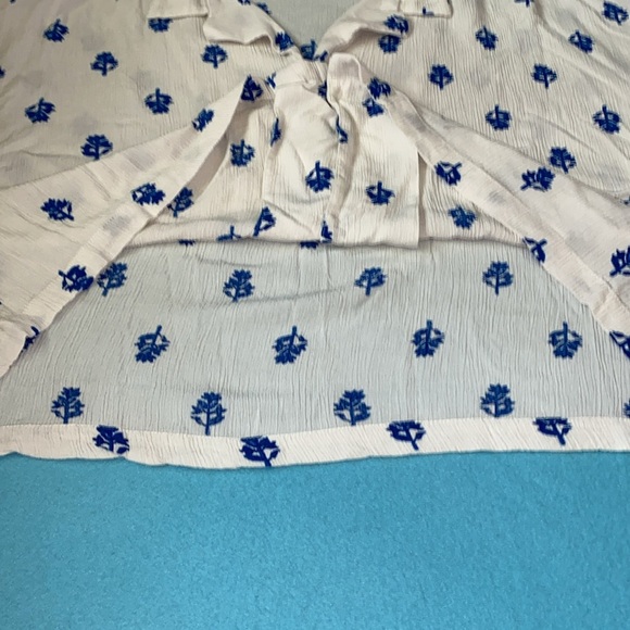 H&M gauzy floral print button up short sleeve boxy cut oversized NEW size XXL - Picture 5 of 13